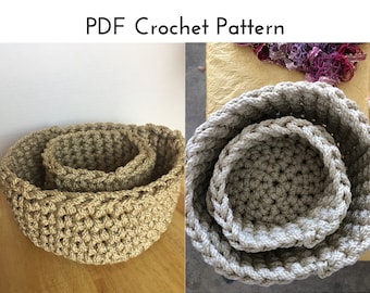 Crochet Basket Pattern | Nesting Baskets Crochet Pattern | Organizational Baskets | Gift Baskets | Home Storage | PDF Pattern