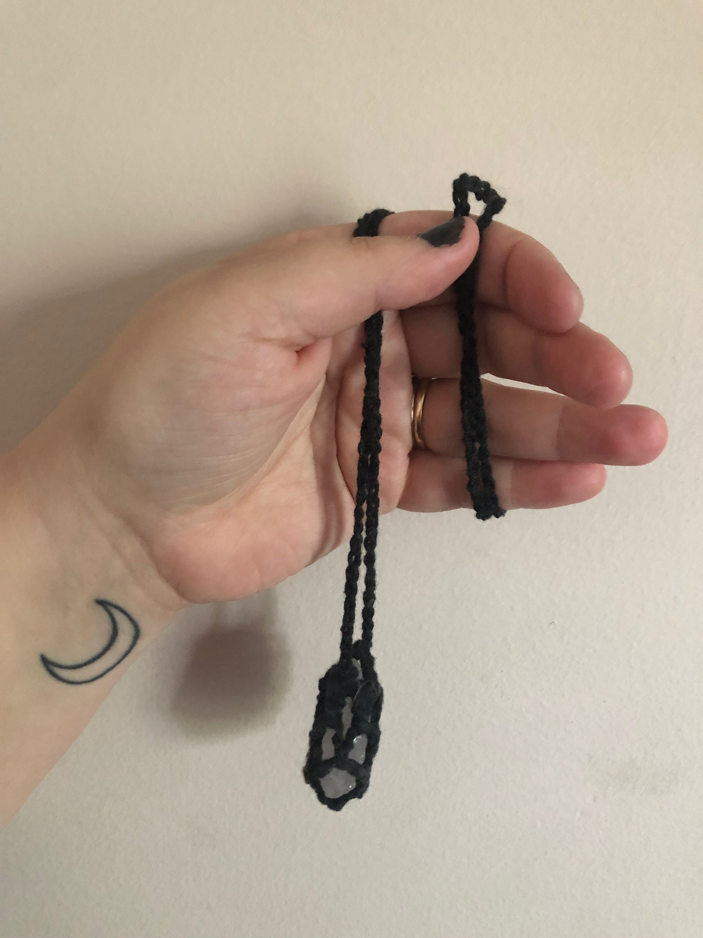 Crochet Crystal Holder Necklace Crochet 