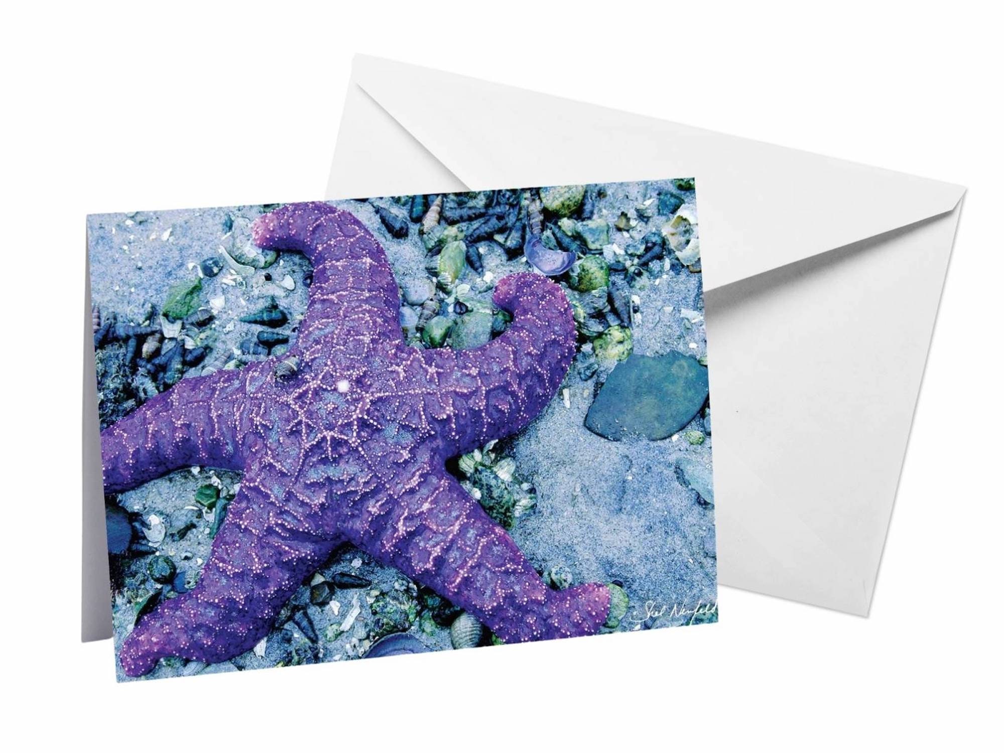 starfishカート Purple Starfish Photo Greeting Card | Coastal Beach Card | Perfect