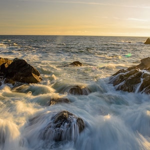 Ucluelet Waves Canvas Crashing on Rocks Coastal Landscape Photography Scene, Vancouver Island Beach Scene by Shel Neufeld, Pacific Ocean