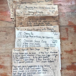 Conjunto de 10 cartões de receitas manuscritas à moda antiga, réplica vintage, refeição dos anos 1950, presente de chá de panela, correio feliz, correio tradicional, amigo por correspondência, MCM