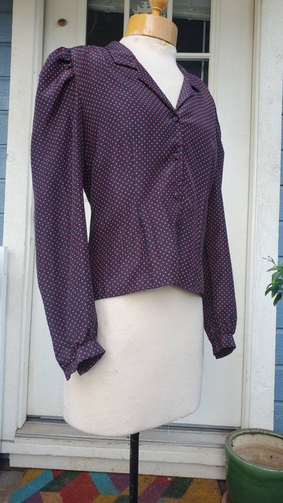1940s polka-dot blouse • medium - image 6