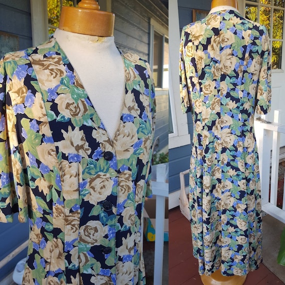 1980s does 1940s floral SUMMER DRESS • medium - image 9