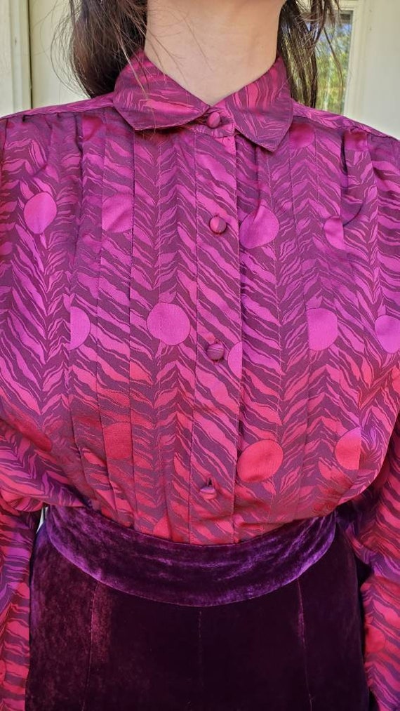 1980s does 1940s purple blouse • medium - image 3