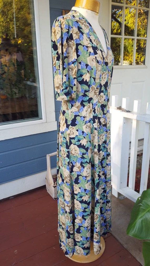 1980s does 1940s floral SUMMER DRESS • medium - image 10