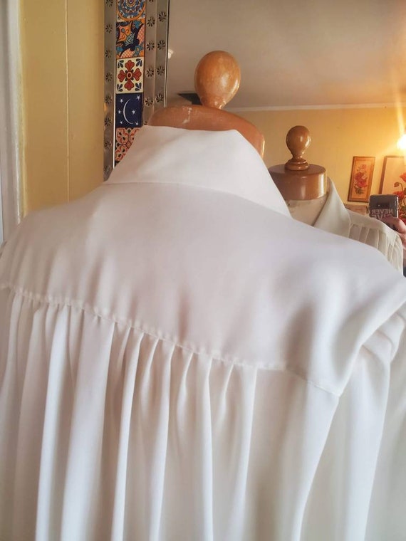 1980s white career blouse with  bow • large - image 6