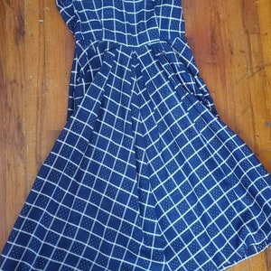 1940s blue plaid dress small image 9