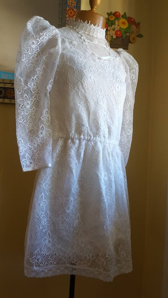 1970s white Gunne Sax Jeunes Filles mini prairie d