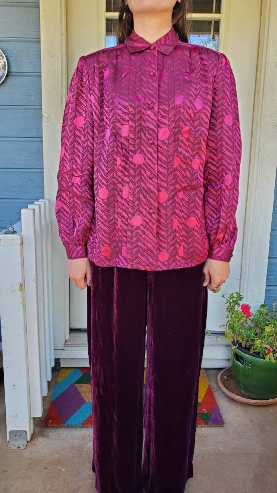 1980s does 1940s purple blouse • medium - image 2