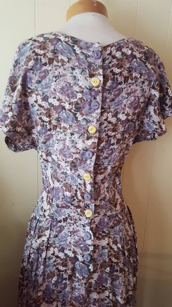 1990s does 1940s lavender lace summer dress vinta… - image 10