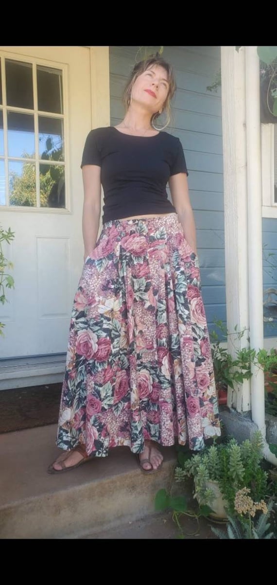 1980s flower garden skirt • s/m