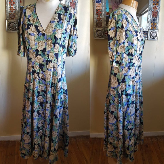 1980s does 1940s floral SUMMER DRESS • medium - image 5