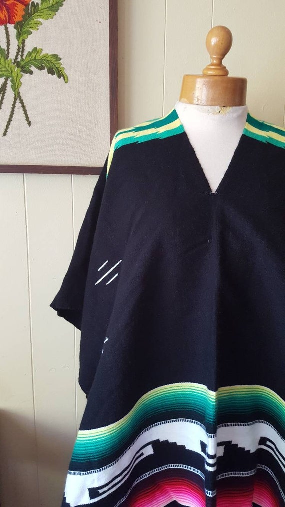 Mexican blanket poncho vintage ponchos Gem