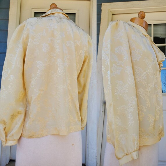 1970s golden yellow career blouse • s/m - image 10