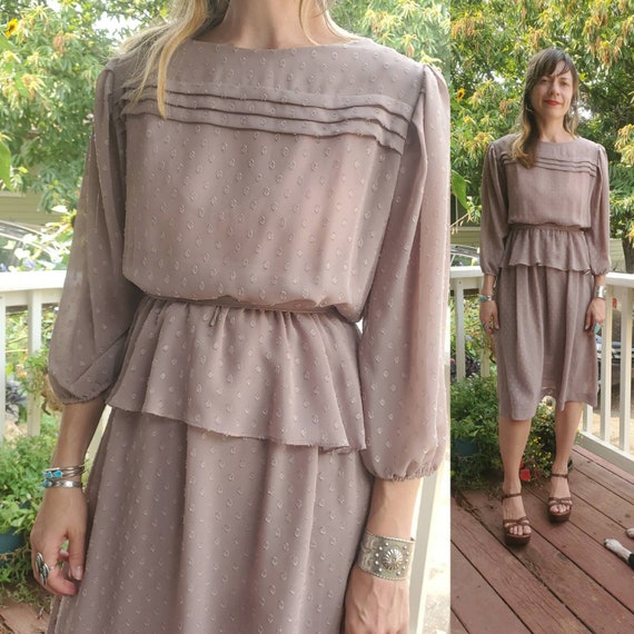 1980s peplum dress • size s/m