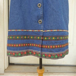 1970s denim embroidered dress size medium image 7