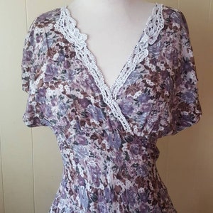 1990s does 1940s lavender lace summer dress vintage summer dresses purple floral dress image 4