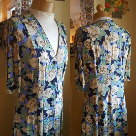 1980s does 1940s floral SUMMER DRESS • medium - image 4