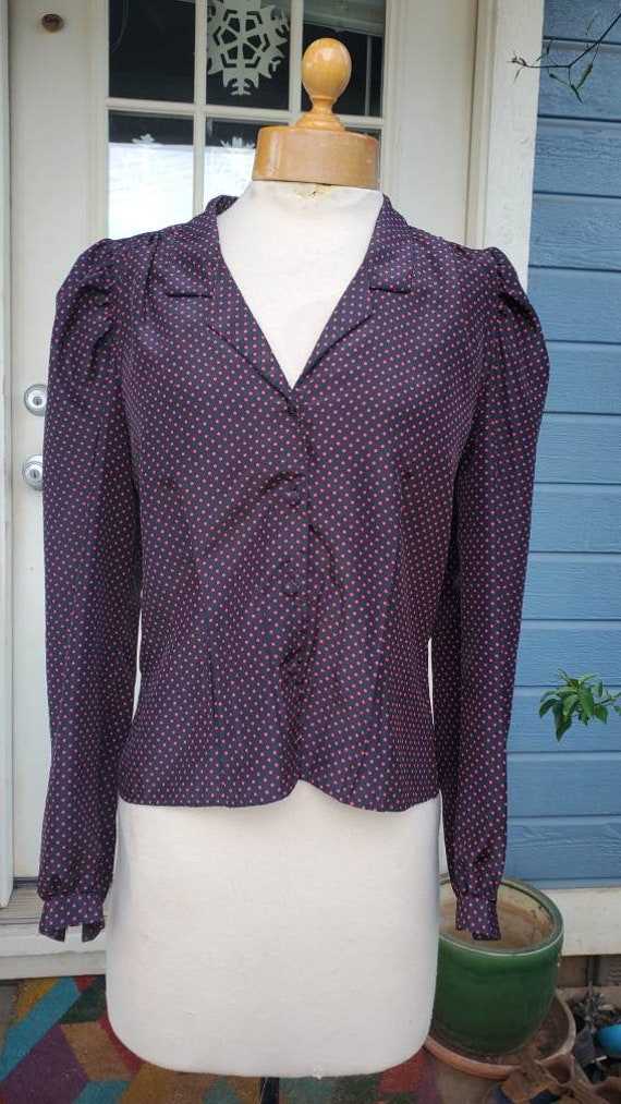 1940s polka-dot blouse • medium - image 8