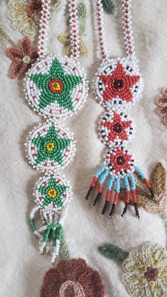 2 beaded Native American necklaces