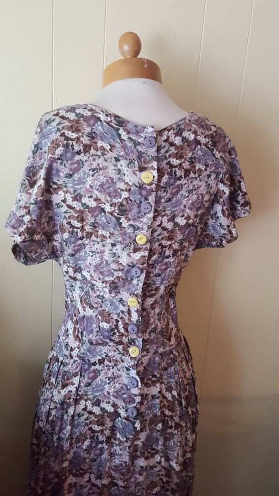 1990s does 1940s lavender lace summer dress vinta… - image 9