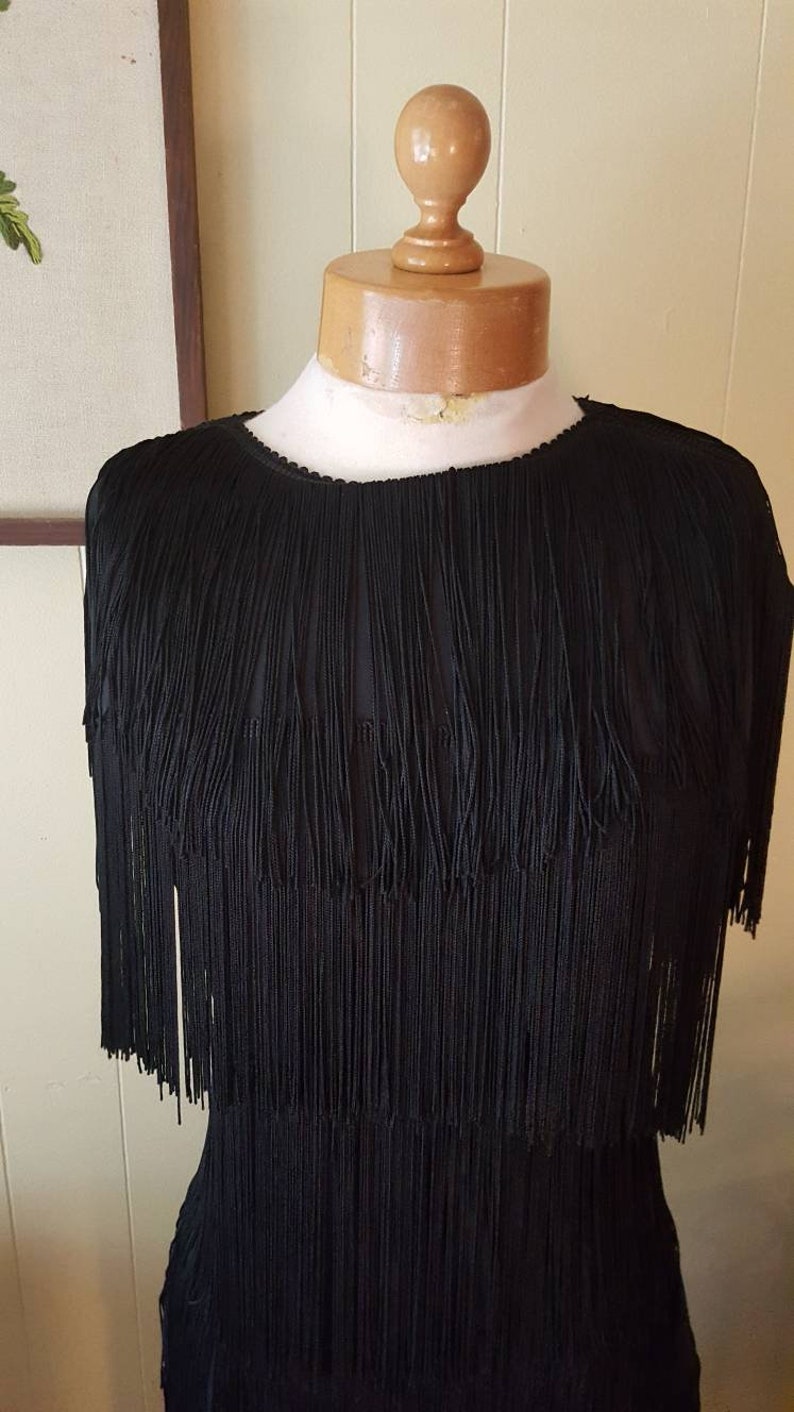 little black fringe dress