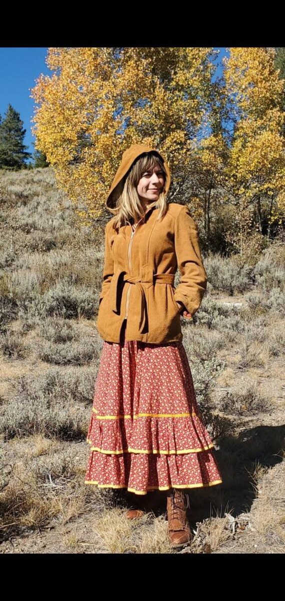 1970s leather coat • small