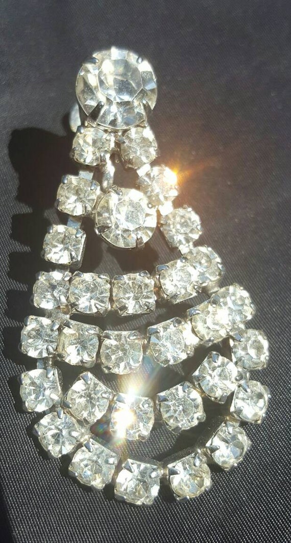 1950s | rhinestone clip on earrings