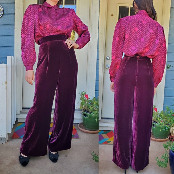 1980s does 1940s purple blouse • medium - image 1