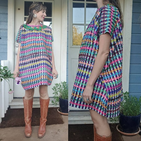 Vintage Mexican Huipil dress • medium