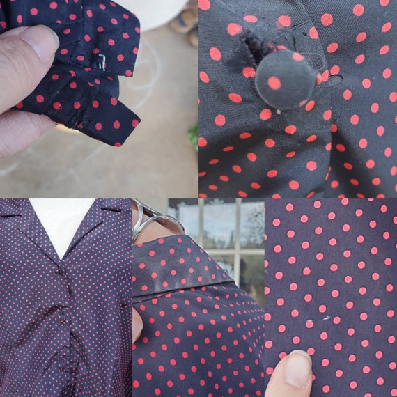1940s polka-dot blouse • medium - image 10