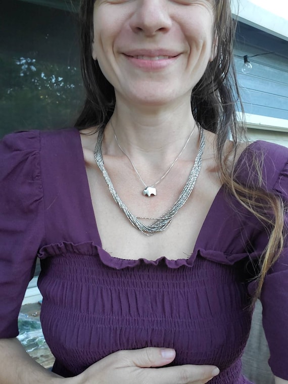 Vintage silver multi strand necklace