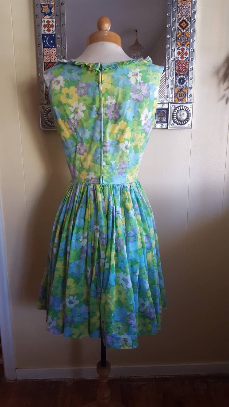 1960s babydoll dress vintage dresses floral print dress size | Etsy