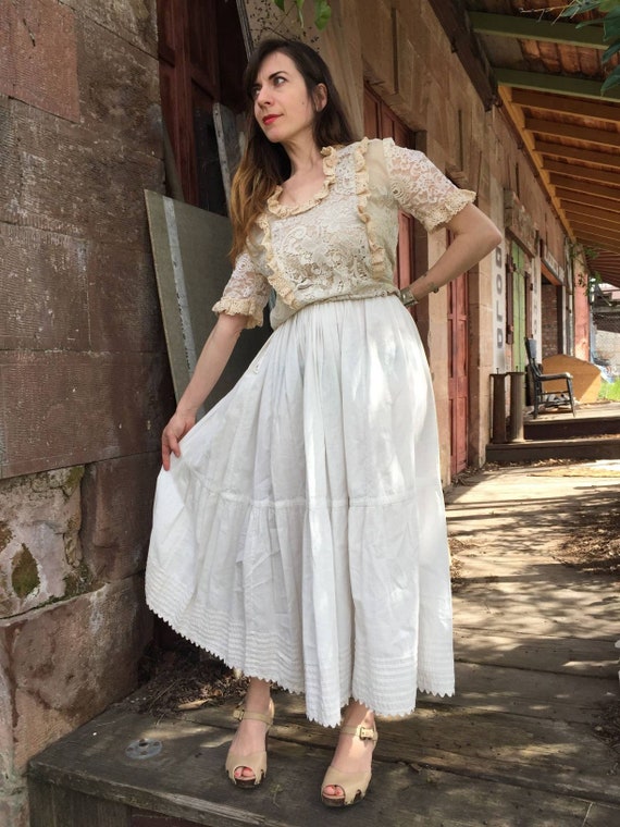 Edwardian white cotton small petticoat | antique u