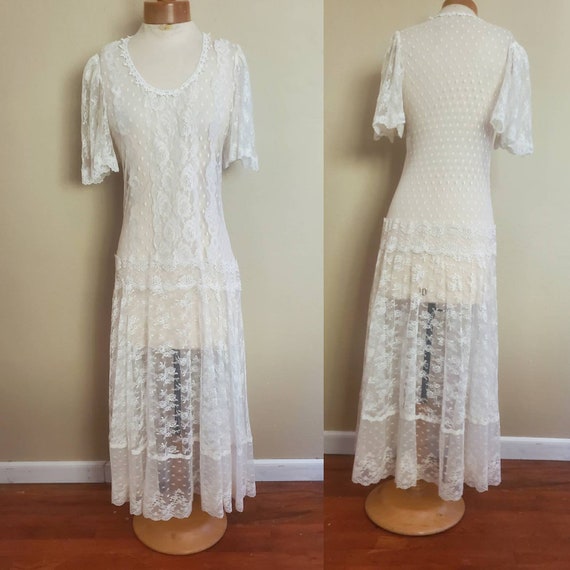 1980s does 1930s lace wedding dress