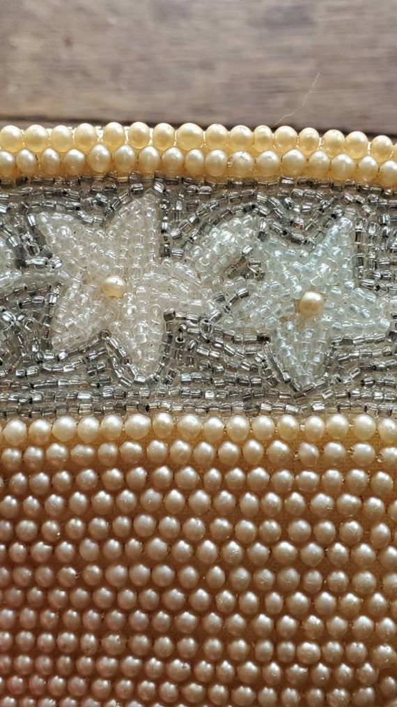 Vintage 1950s pearl embroidered clutch - image 2