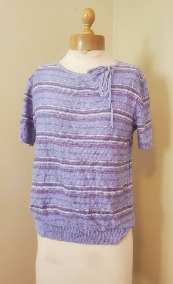 1980s purple knit top • medium - image 7