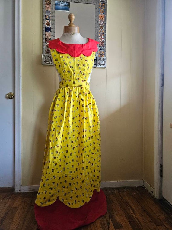 1970s Handmade pinafore apron dress - image 7