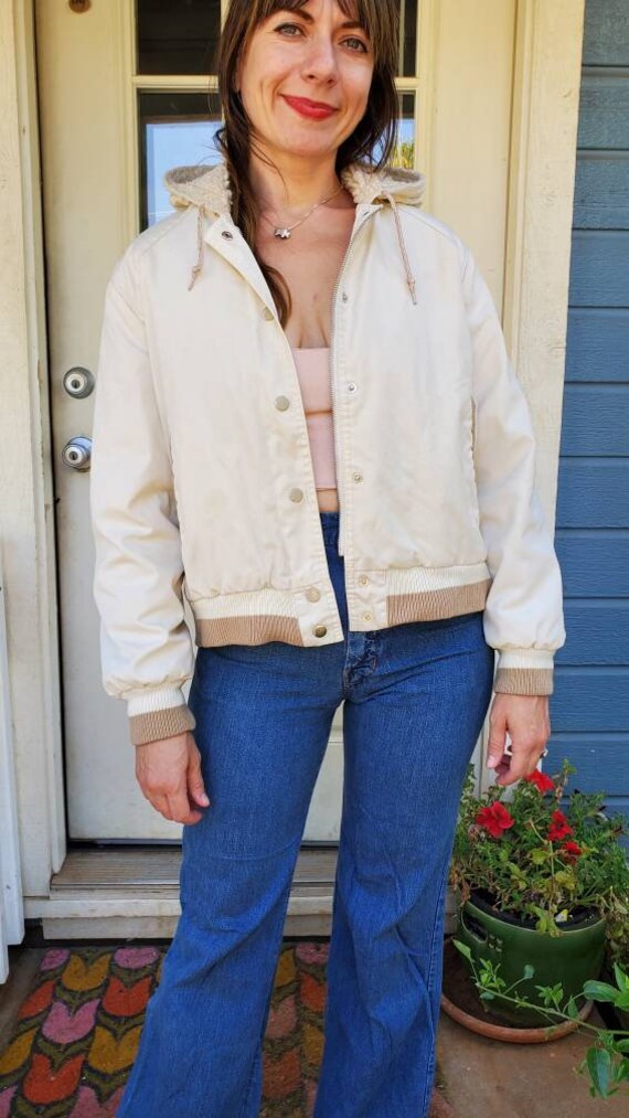 1980s cream jacket• s/m - image 8