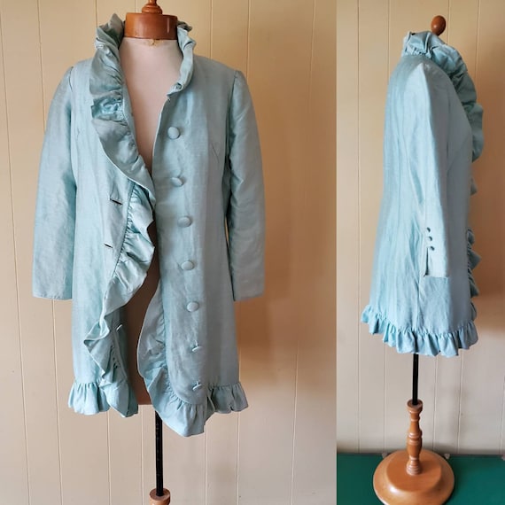 Lilli Ann blue ruffled coat size small