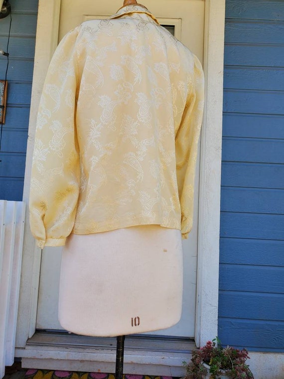 1970s golden yellow career blouse • s/m - image 4