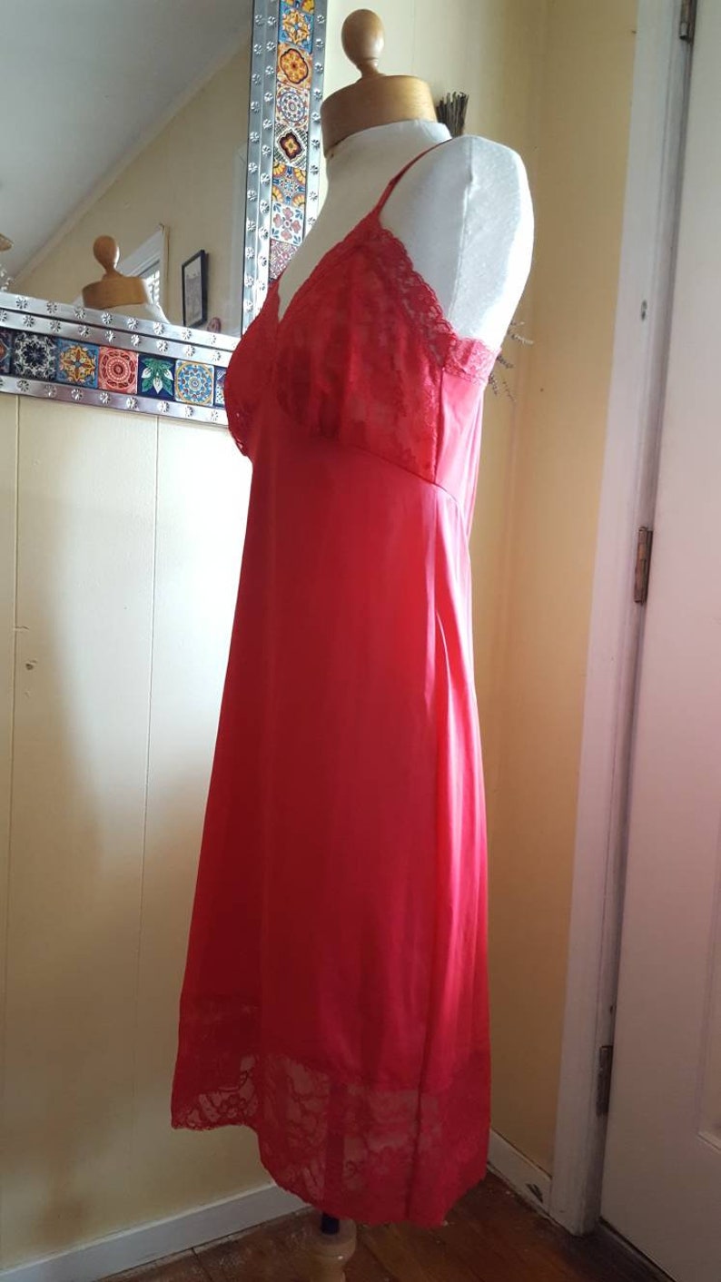 1960s Red slips vintage red lingerie slip dress | Etsy