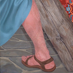 Simon the Cyrenian Helps Jesus Carry His Cross - #8 Station of the Cross - Canvas Painting Reproduction