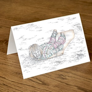 Wheee... - Ink Drawing/Card with Envelope