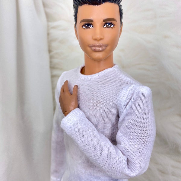 11.5 inch Male Doll Long-sleeve White Tee