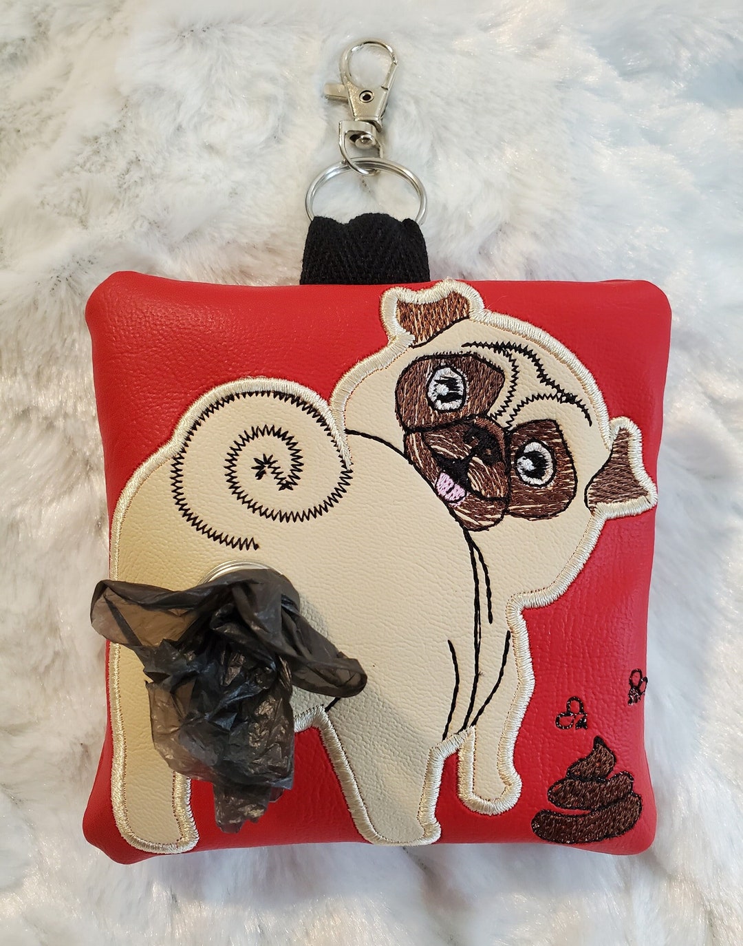 Pug Poop Bag Holder Pug Poo Bag Holder Etsy