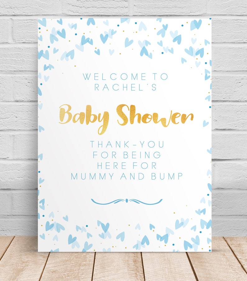 Personalised Baby Shower Message From Baby Table Party Sign Print Bump Keepsake