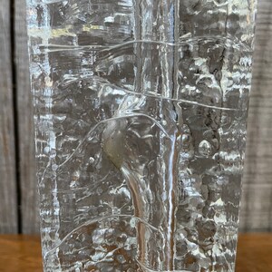 Vintage Scandinavian Design Ice Glass Bud Vase, Finland 1960's image 6