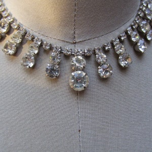 1950's Chic Crystal Clear Rhinestone Choker, Bib Necklace image 3