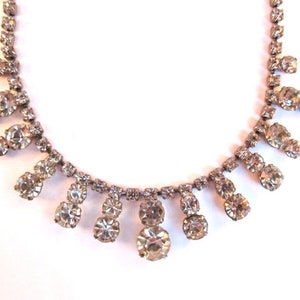 1950's Chic Crystal Clear Rhinestone Choker, Bib Necklace image 5